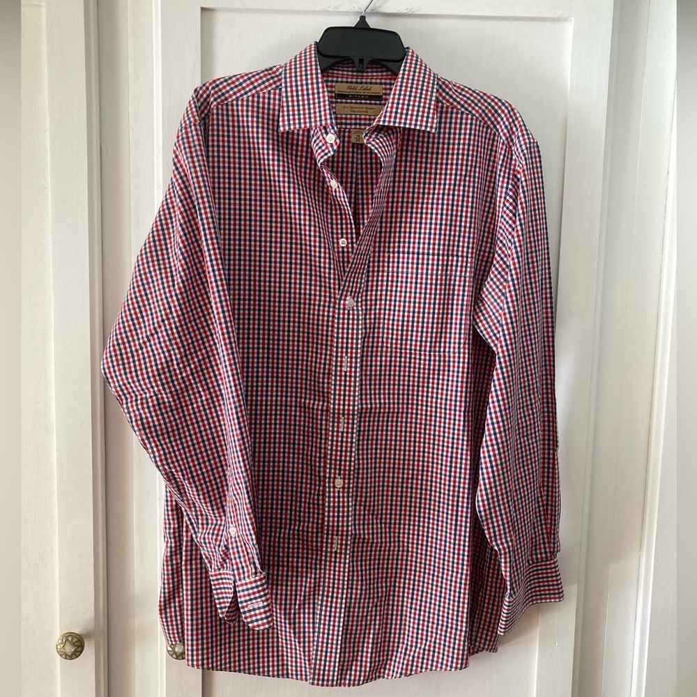 Roundtree & Yorke Red and Blue Plaid Shirt